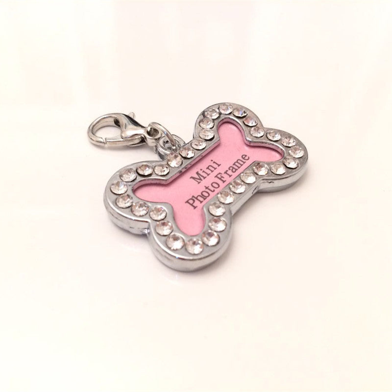 Luxury Metal Diamond Dog Pendant | Sparkling Pet Charm Tag