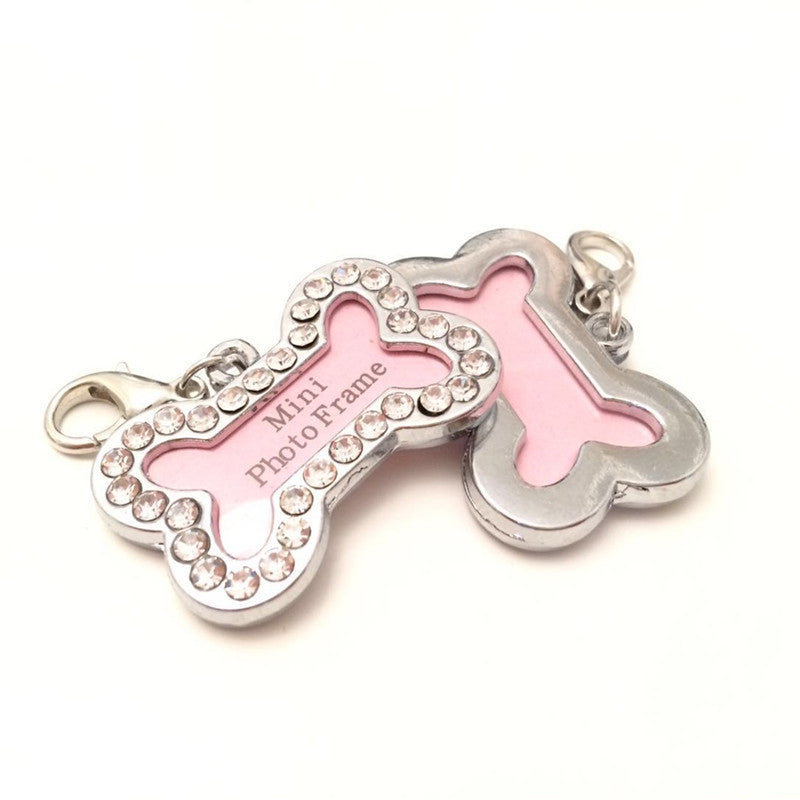 Luxury Metal Diamond Dog Pendant | Sparkling Pet Charm Tag