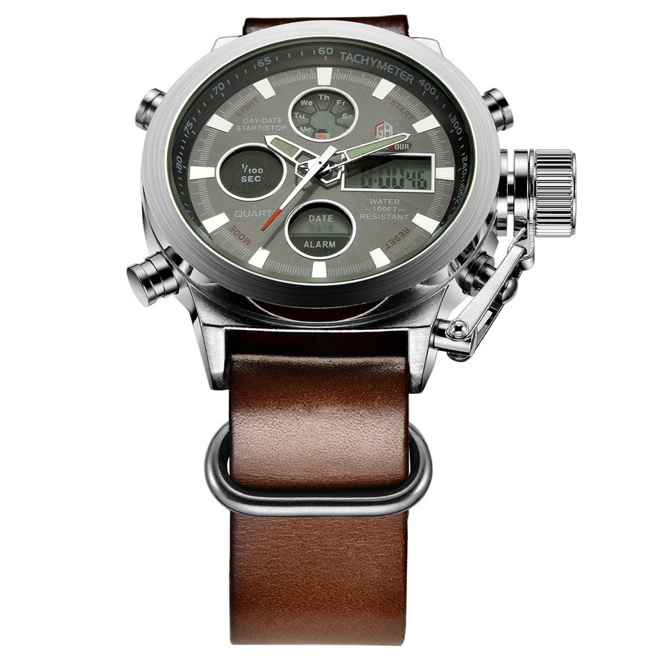 Men's Luxury Military Quartz Watch – LED Analog Sports Timepiece