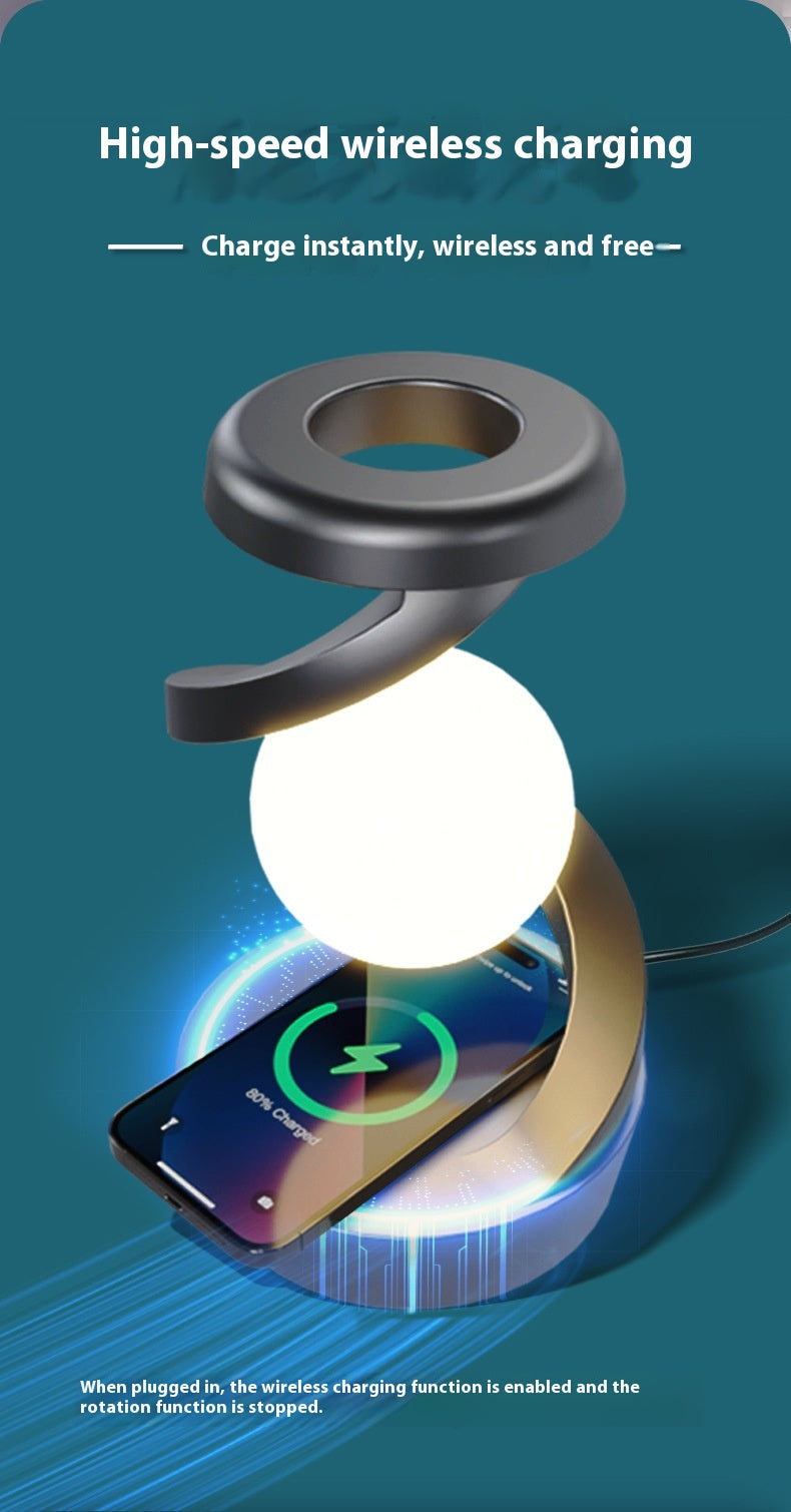Rotating Sensor Control Moon Lamp with Wireless Charging