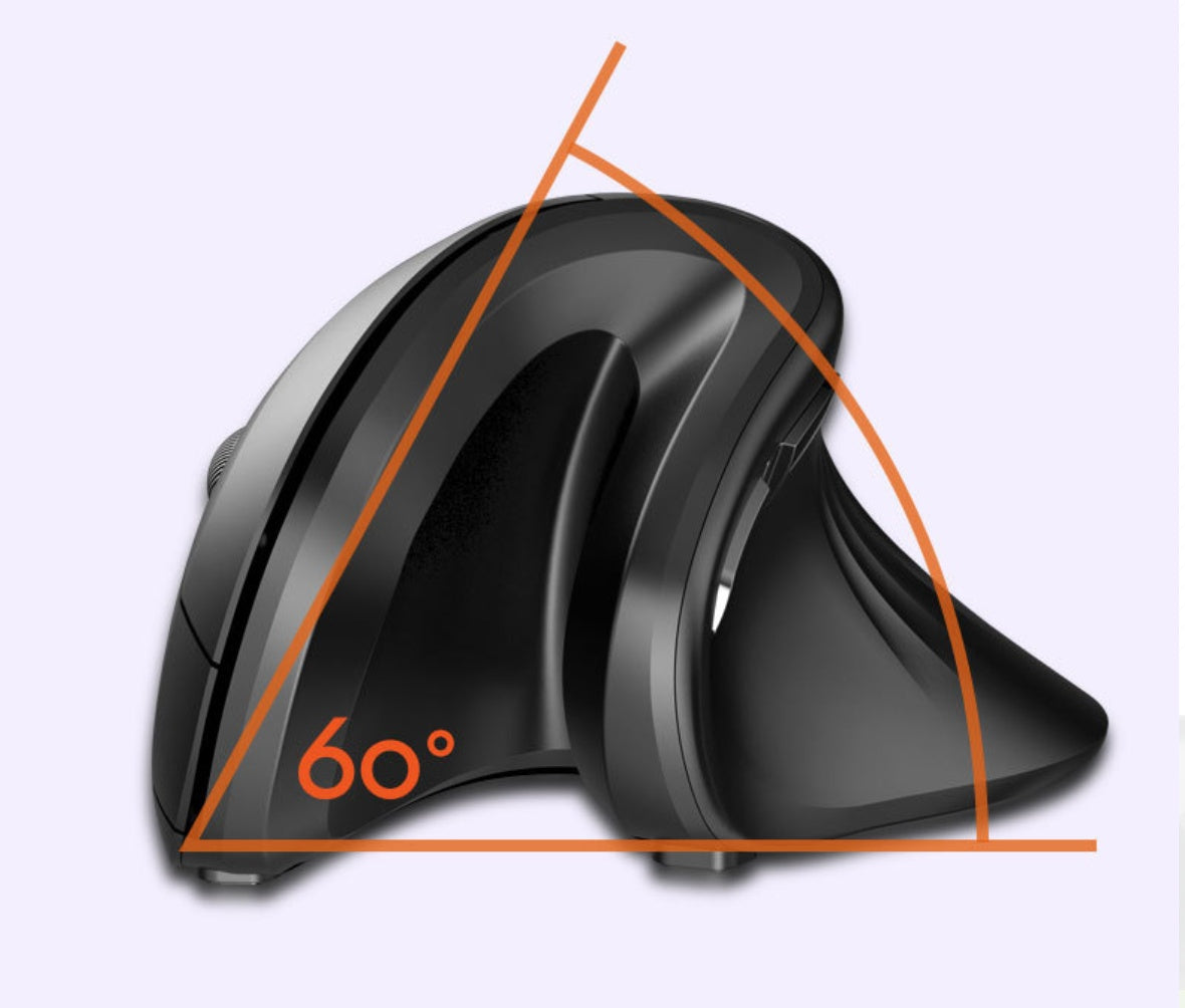 Ergonomic Vertical Wireless Mouse – 6 Buttons, Adjustable DPI, Wrist-Friendly Design