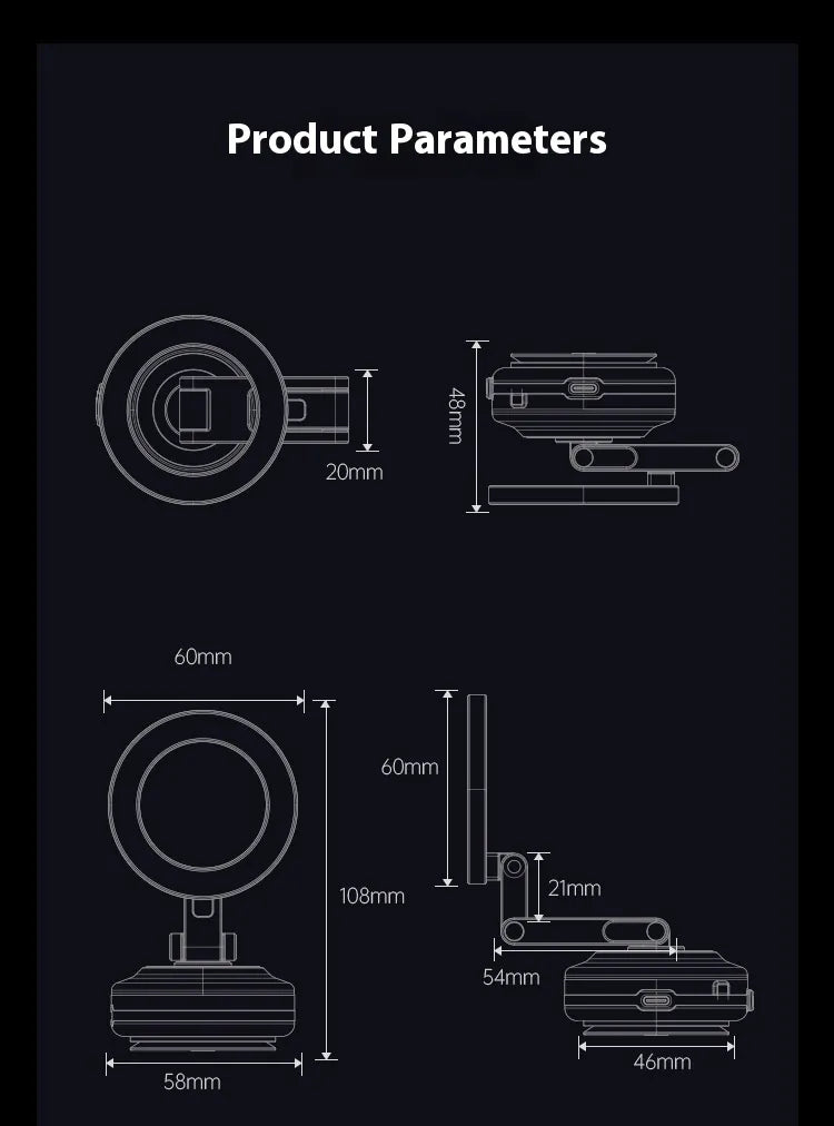 Double Suction Magnetic Car Phone Holder | 360° Adjustable Mount