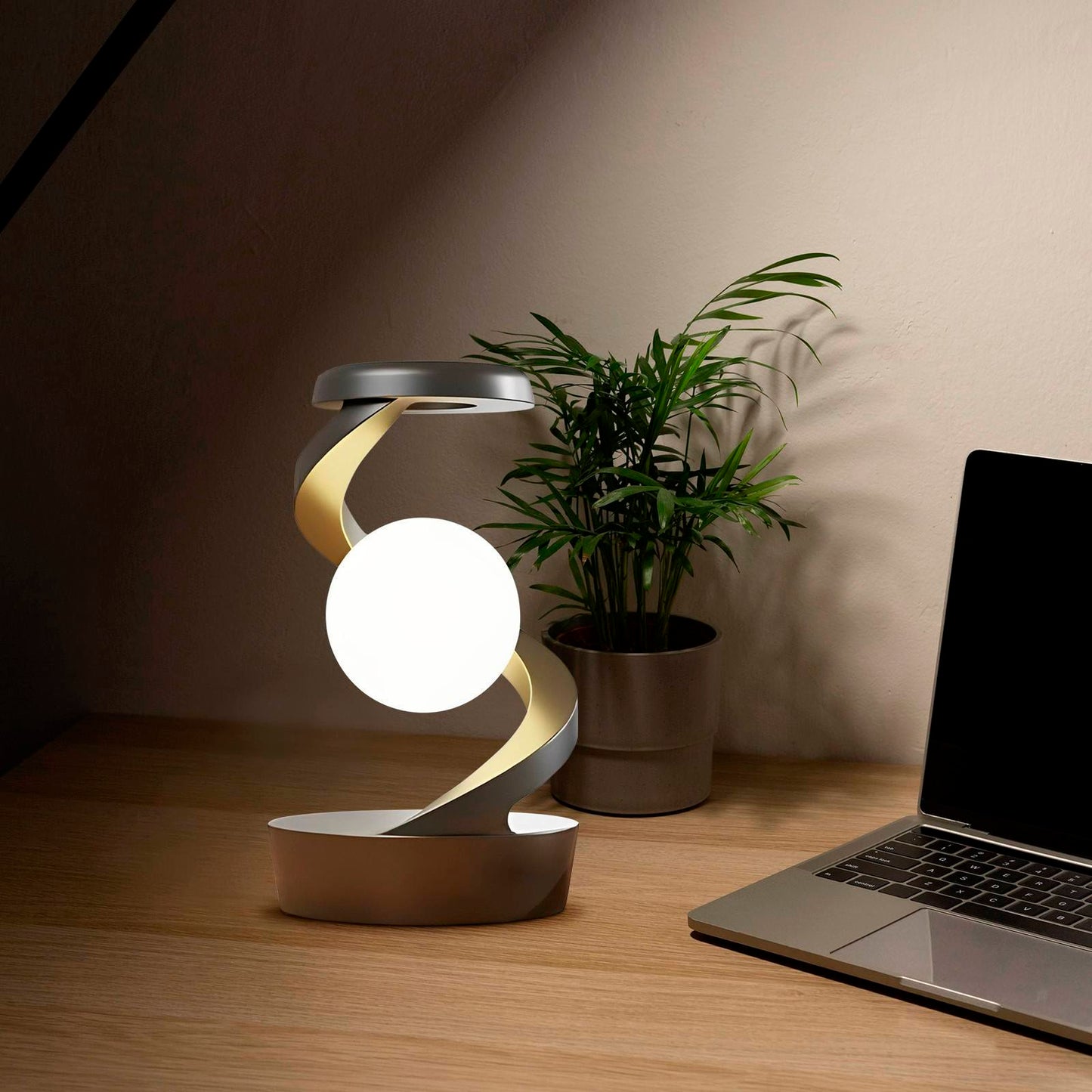 Rotating Sensor Control Moon Lamp with Wireless Charging