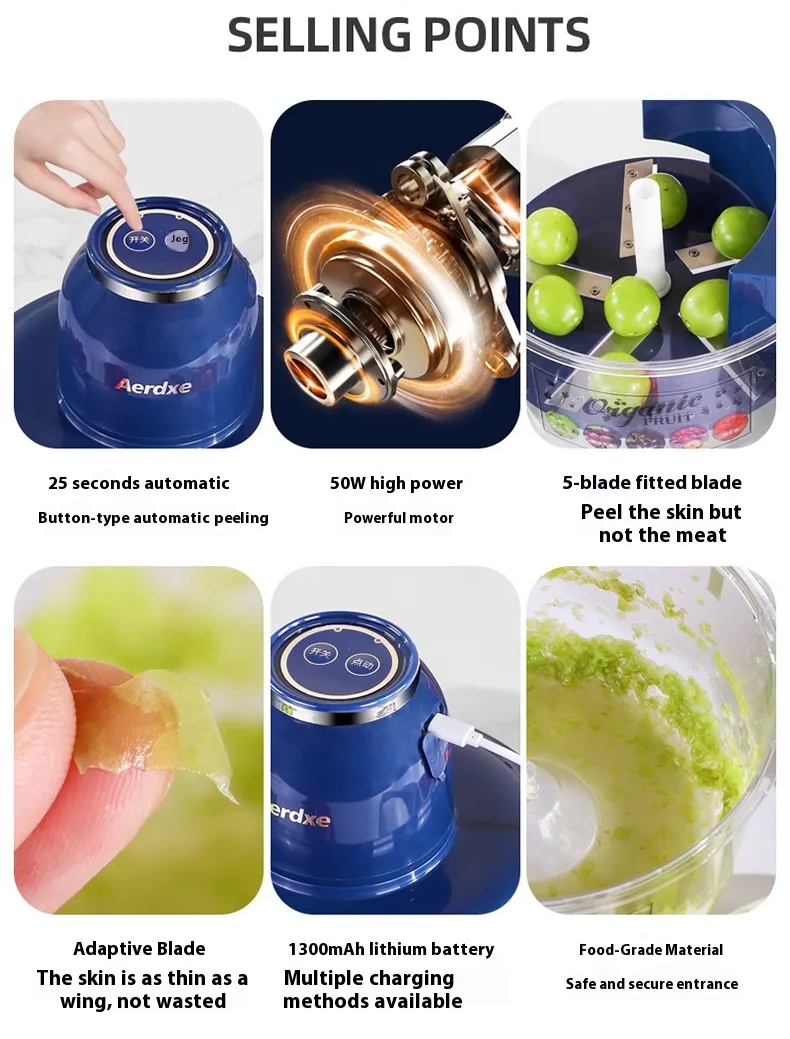 USB Rechargeable Automatic Electric Vegetable & Fruit Peeler
