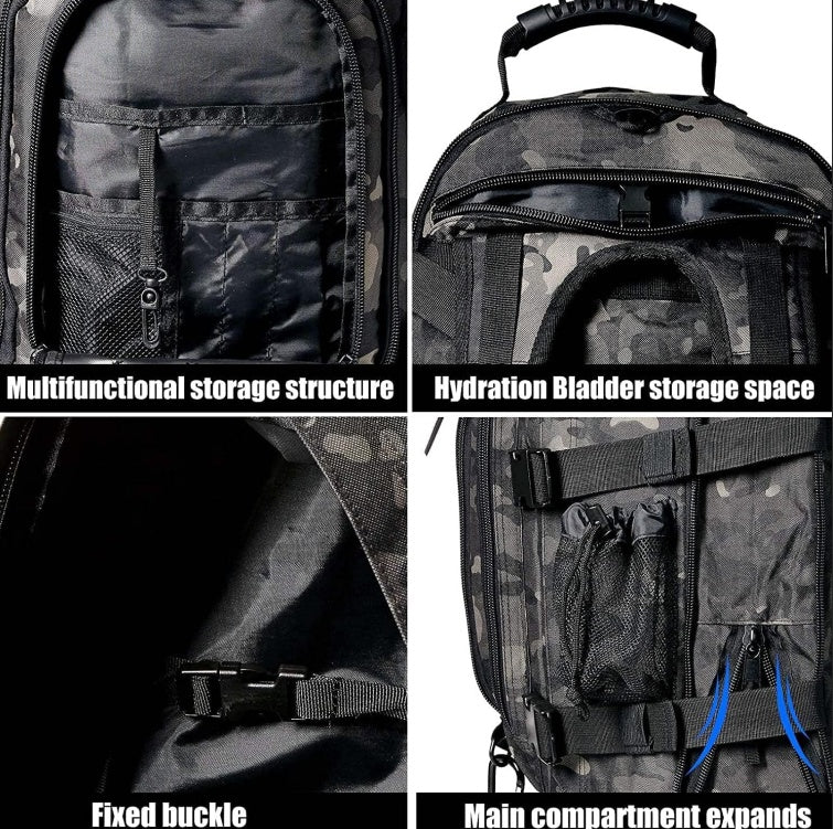Expandable Tactical Backpack 40-64L – Military, Hiking & Gym Bag