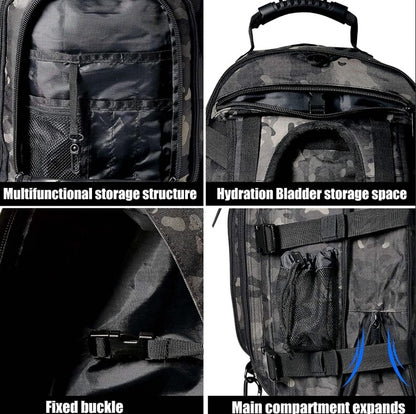 Expandable Tactical Backpack 40-64L – Military, Hiking & Gym Bag