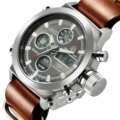 Men's Luxury Military Quartz Watch – LED Analog Sports Timepiece