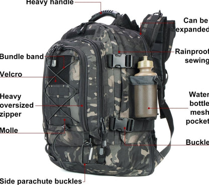 Expandable Tactical Backpack 40-64L – Military, Hiking & Gym Bag