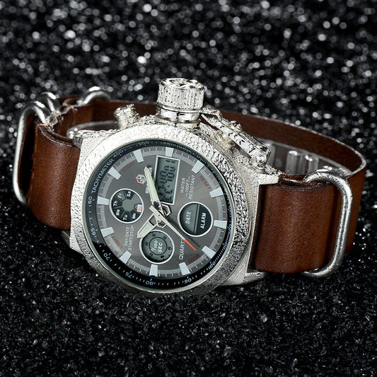 Men's Luxury Military Quartz Watch – LED Analog Sports Timepiece