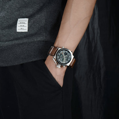 Men's Luxury Military Quartz Watch – LED Analog Sports Timepiece