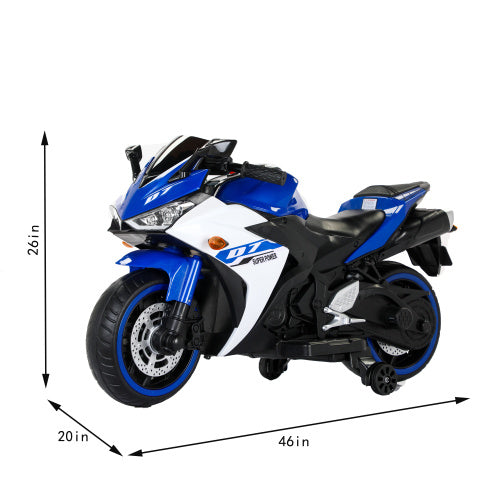 12V Electric Ride-On Motorcycle for Kids – Manual Throttle, Training Wheels, Lighting Wheels