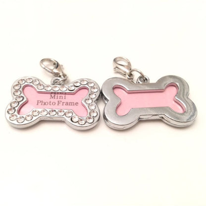 Luxury Metal Diamond Dog Pendant | Sparkling Pet Charm Tag