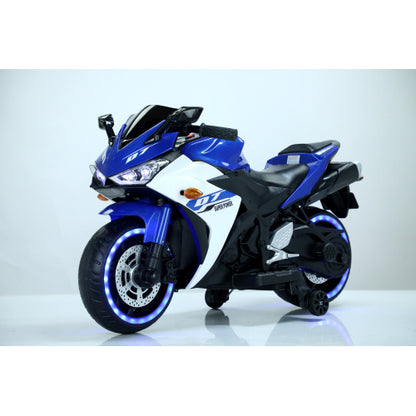 12V Electric Ride-On Motorcycle for Kids – Manual Throttle, Training Wheels, Lighting Wheels