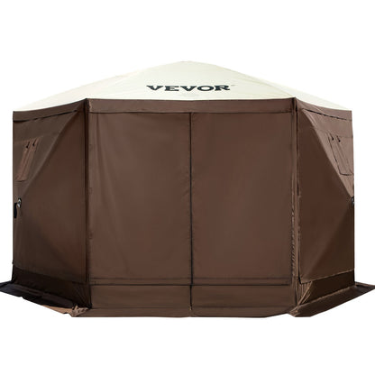 6-Sided Pop-Up Camping Gazebo – Screen Tent for 8, 300D Waterproof, Easy Setup