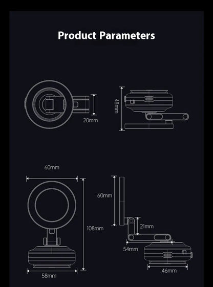 Double Suction Magnetic Car Phone Holder | 360° Adjustable Mount