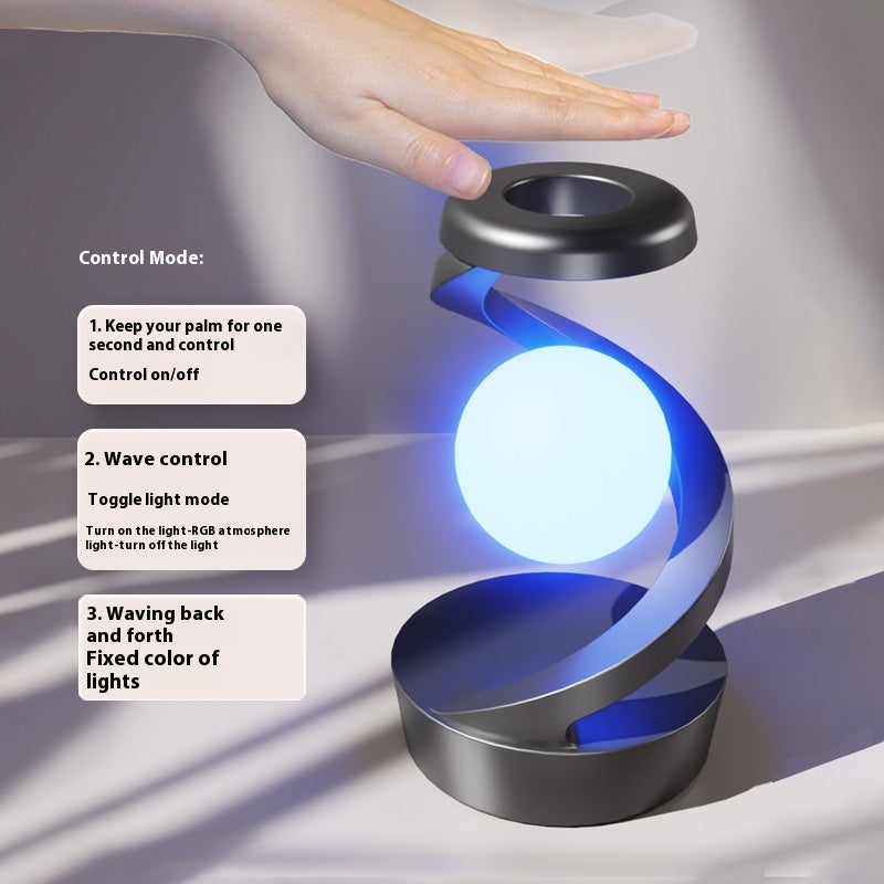 Rotating Sensor Control Moon Lamp with Wireless Charging